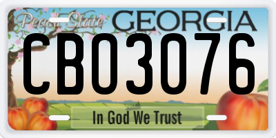 GA license plate CBO3076