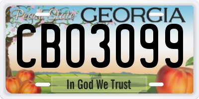 GA license plate CBO3099