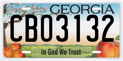 GA license plate CBO3132