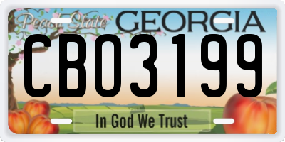 GA license plate CBO3199