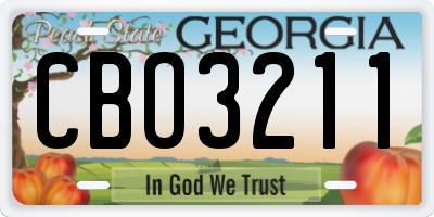 GA license plate CBO3211