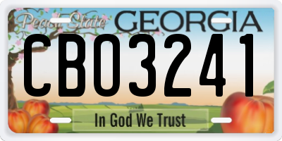 GA license plate CBO3241