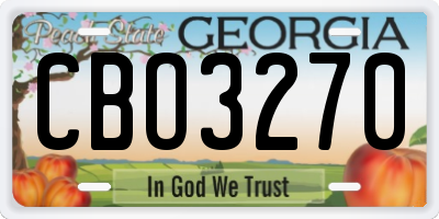 GA license plate CBO3270