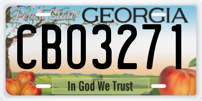 GA license plate CBO3271