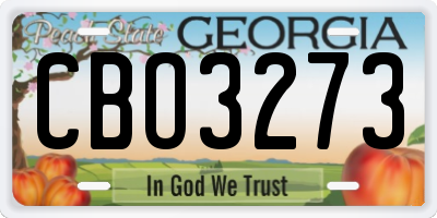 GA license plate CBO3273