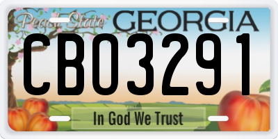 GA license plate CBO3291