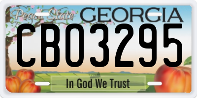 GA license plate CBO3295