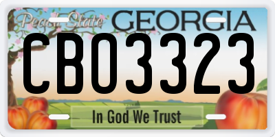 GA license plate CBO3323