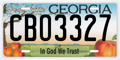 GA license plate CBO3327