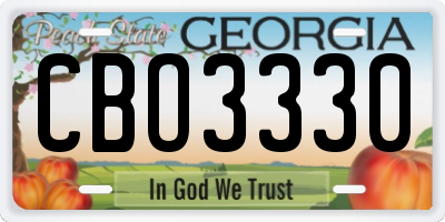 GA license plate CBO3330