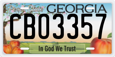GA license plate CBO3357