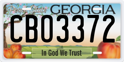 GA license plate CBO3372