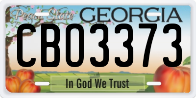 GA license plate CBO3373