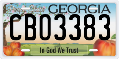 GA license plate CBO3383