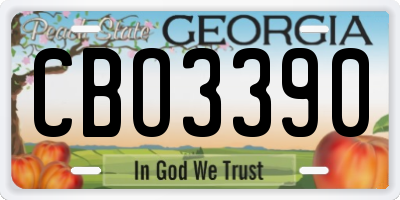 GA license plate CBO3390
