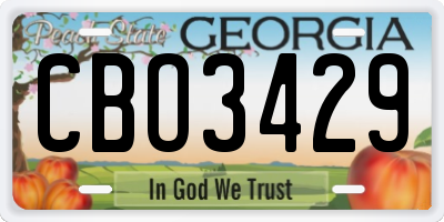 GA license plate CBO3429