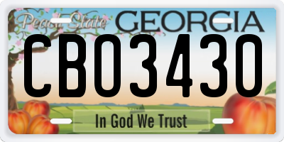 GA license plate CBO3430