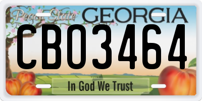 GA license plate CBO3464