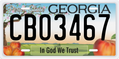 GA license plate CBO3467
