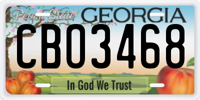 GA license plate CBO3468