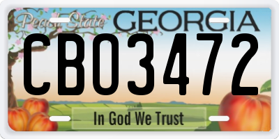 GA license plate CBO3472