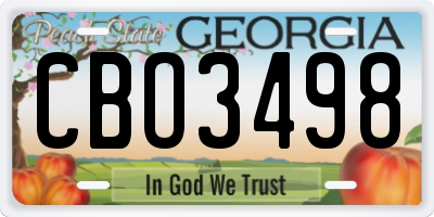 GA license plate CBO3498
