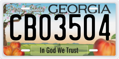 GA license plate CBO3504