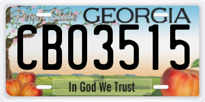 GA license plate CBO3515