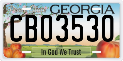 GA license plate CBO3530