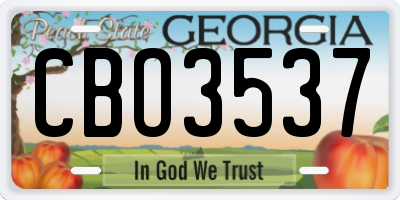 GA license plate CBO3537