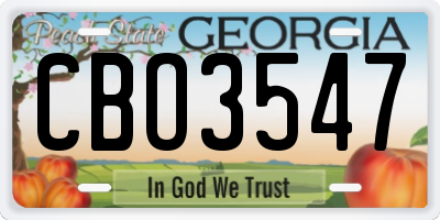 GA license plate CBO3547