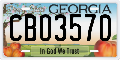 GA license plate CBO3570