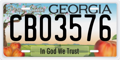 GA license plate CBO3576