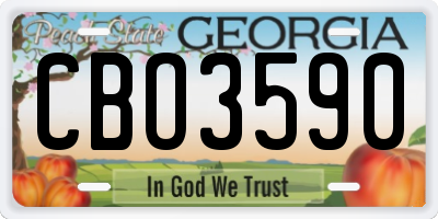 GA license plate CBO3590