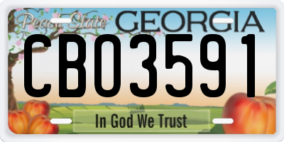 GA license plate CBO3591