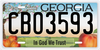 GA license plate CBO3593