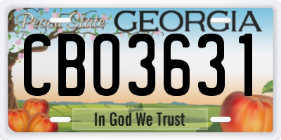 GA license plate CBO3631