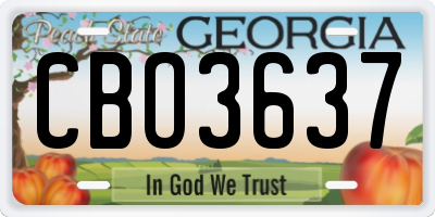 GA license plate CBO3637