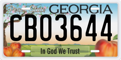 GA license plate CBO3644