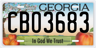 GA license plate CBO3683