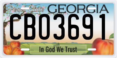 GA license plate CBO3691