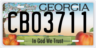 GA license plate CBO3711