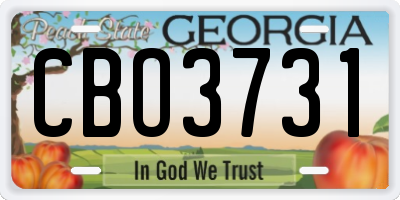 GA license plate CBO3731