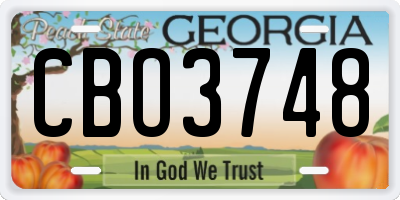 GA license plate CBO3748