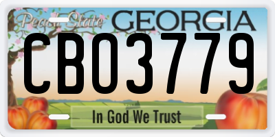 GA license plate CBO3779