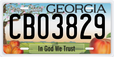 GA license plate CBO3829