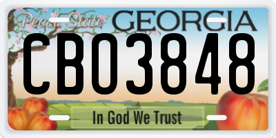 GA license plate CBO3848