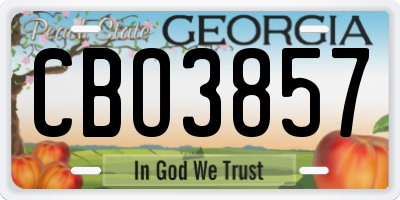 GA license plate CBO3857