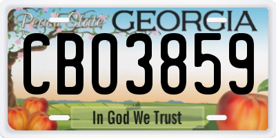 GA license plate CBO3859
