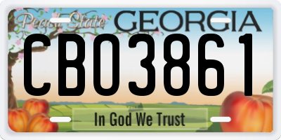 GA license plate CBO3861